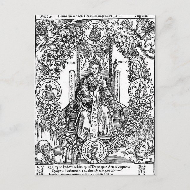 Cartão Postal Filosófia por Albrecht Durer (Frente)