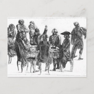 Cartão Postal Filósofos do jantar, c.1750