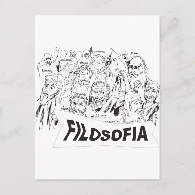 Cartão Postal FILOSOFOS platao aristoteles euclides sócrates (Frente)