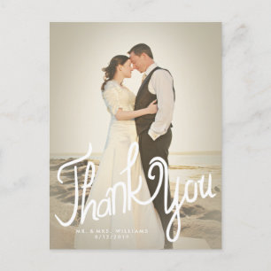 Cartão Postal Filtro de Foto de Escrita Manual Divertida Obrigad