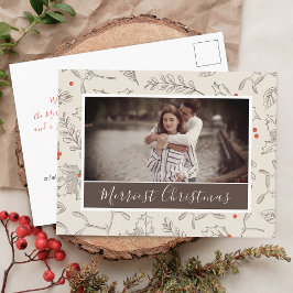 Cartão Postal Filtro de Foto de Natal em Estilo Vintage