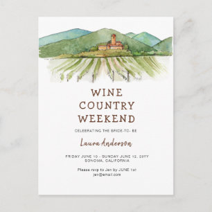 Cartão Postal Fim de semana de despedida de solteira em aquarela