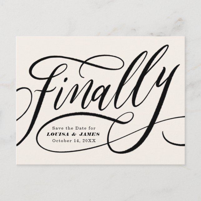 Cartão Postal Finalmente Adiado Alterar a Data Salvar a Data (Frente)