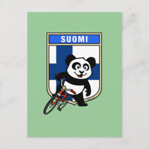 Cartão Postal Finlândia Cycling Panda