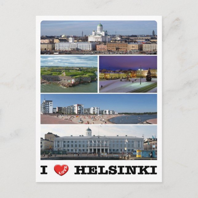 Cartão Postal Finlândia - Helsínquia - Helsingfors - I Love - (Frente)
