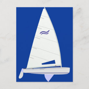 Cartão Postal Finn Racing Sailboat - uma classe de Olimpiadas