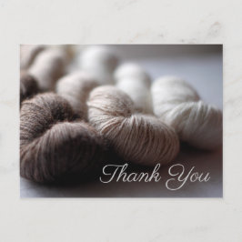 Cartão Postal Fio de Alpaca Bege Marrom Creme Obrigado