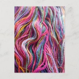 Cartão Postal Fio Magenta Rosa Colorido de Tricô