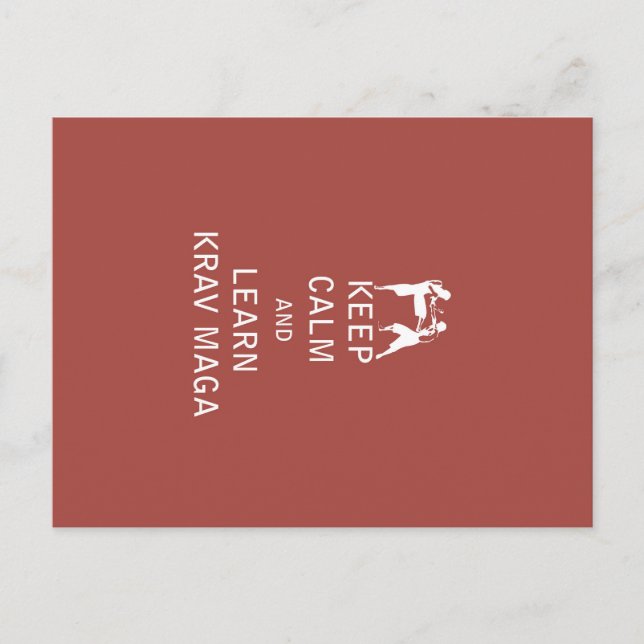Cartão Postal Fique calmo e aprenda Krav Maga (Frente)