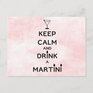 Cartão Postal Fique calmo e beba um Martini