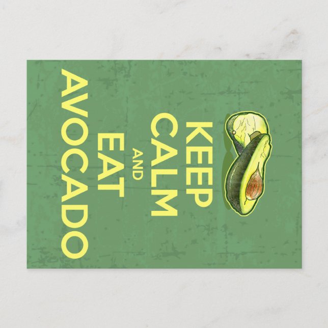 Cartão Postal Fique Calmo E Coma Avocado (Frente)