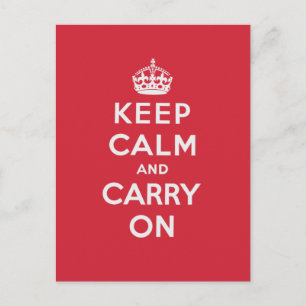 Cartão Postal Fique Calmo E Continue