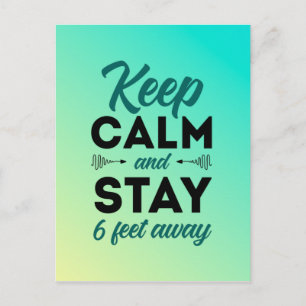Cartão Postal Fique calmo e fique a 6 metros de distância