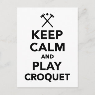 Cartão Postal Fique calmo e jogue Croquet