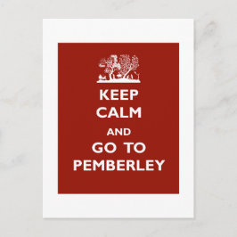 Cartão Postal Fique Calmo E Vá Para Pemberley