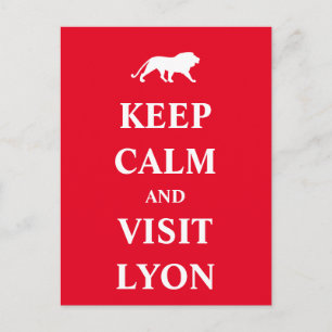 Cartão Postal Fique calmo e visite Lyon