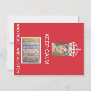 Cartão Postal Fique Calmo, Leia Jane Austen