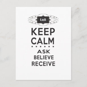 Cartão Postal Fique Calmo - Peça, Acredite, Receba Cartão-Postal