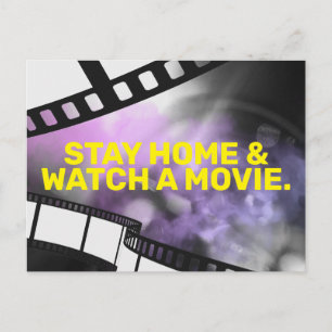 CARTÃO POSTAL FIQUE EM CASA E ASSISTA A UM FILME