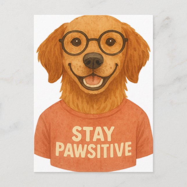 Cartão Postal Fique Pawsitivo (Frente)