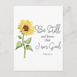 Cartão Postal Fique quieto e saiba que sou Deus Girassol