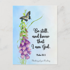 Cartão Postal Fique quieto e saiba que sou Deus. Salmo 56:3