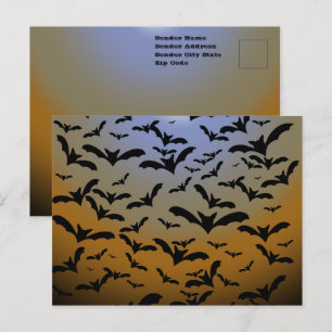 Cartão Postal Fiquei Louco Por Morcegos Pretos E Belo Luar
