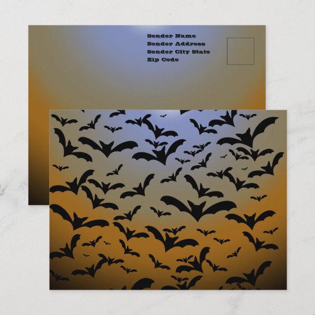 Cartão Postal Fiquei Louco por Morcegos Pretos e Luar Bello (Frente/Verso)