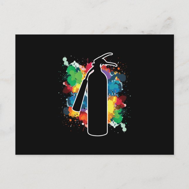 Cartão Postal Fire Extinguisher Spray Paintings Graffiti (Frente)