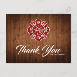 Cartão Postal Firefighter Thank You Card