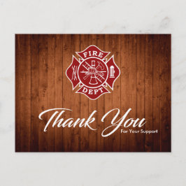 Cartão Postal Firefighter Thank You Card