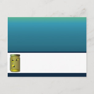 Cartão Postal Firefly e Jars Sunse de Placa de Lugar Escrita