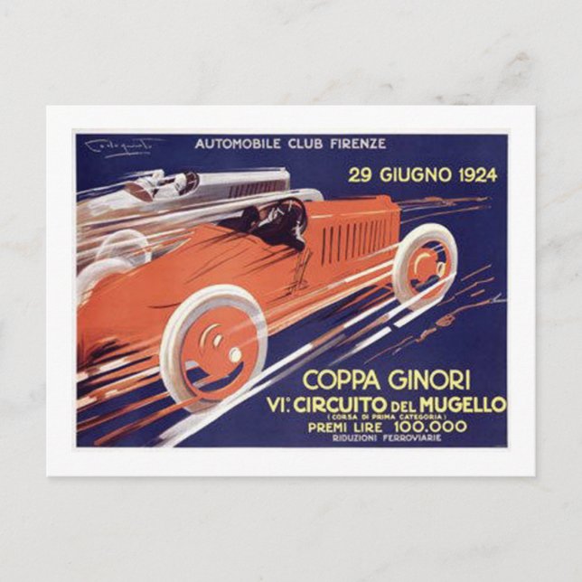 Cartão Postal Firenze do Auto Club Coppa Ginori (Frente)