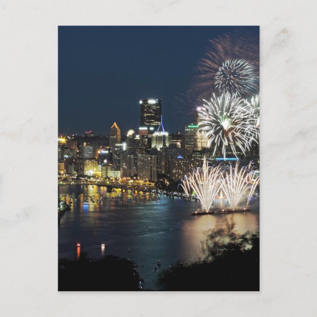 Cartão Postal Fireworks de Pittsburgh (Frente)