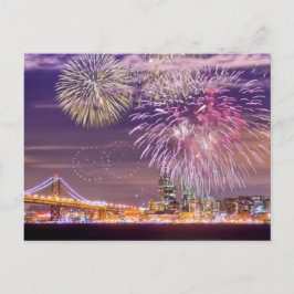 Cartão Postal Fireworks do Ano Novo de São Francisco