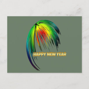 Cartão Postal Fireworks feliz ano novo