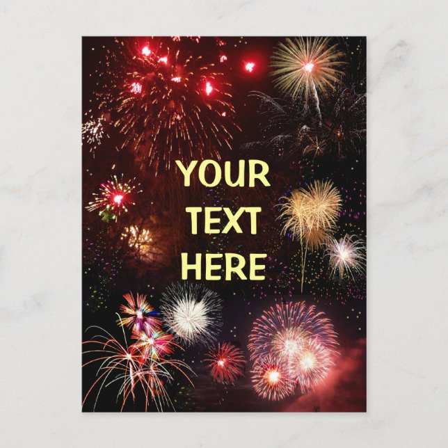Cartão Postal Fireworks personalizável (Frente)