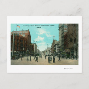 Cartão Postal First Ave View da Avenida Pioneer