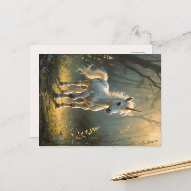 Cartão Postal First Light Kin Unicorn Postcard (Frente/Verso In Situ)