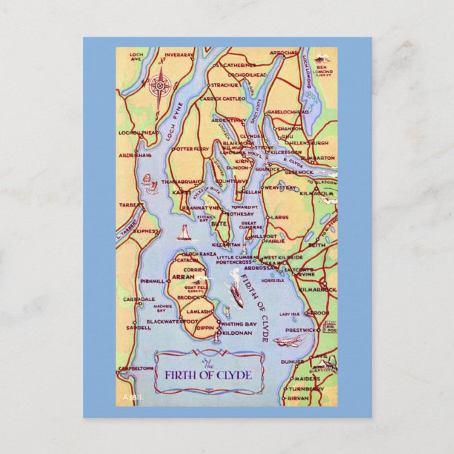 Cartão Postal Firth of Clyde, da Escócia (Frente)