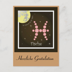 Cartão Postal Fische Sternzeichen Postkarte