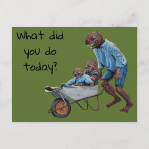 Cartão Postal Fish Man Autumn Ride Fantasy Art Postcard