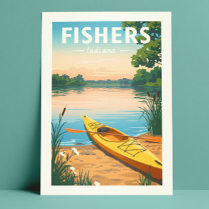 Cartão Postal Fishers Indiana Antiga