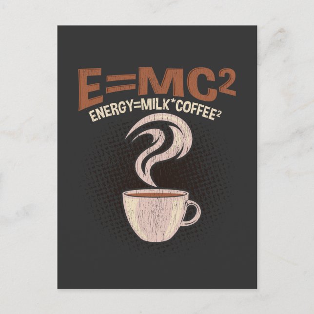 Cartão Postal Físico Engraçado Café Humor Science viciado (Frente)