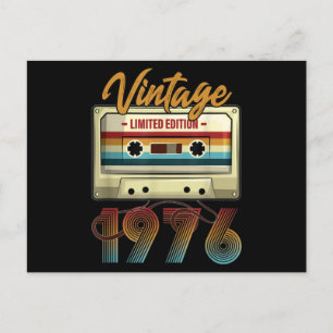 Cartão Postal Fita cassete de aniversário Vintage 1976 45º anive