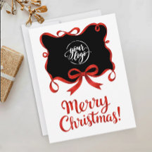 Fita da Empresa de Natal Vermelho Preto Logo Moder