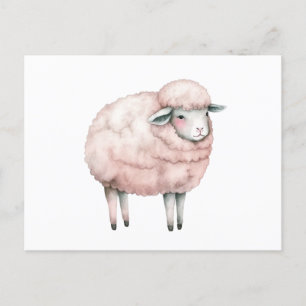 Cartão Postal Fita de bebê de cordeiro bonito