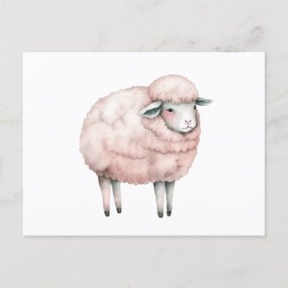 Cartão Postal Fita de bebê de cordeiro bonito
