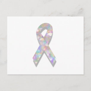 Cartão Postal fita de cancer pulmonar pérola