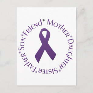 Cartão Postal fita de conscientização roxa